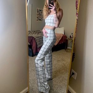 grid pant set